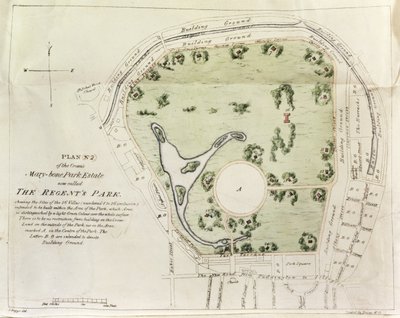 Plan of Regents Park, Printed by Boosey & Co., 1822 by J. Briggs